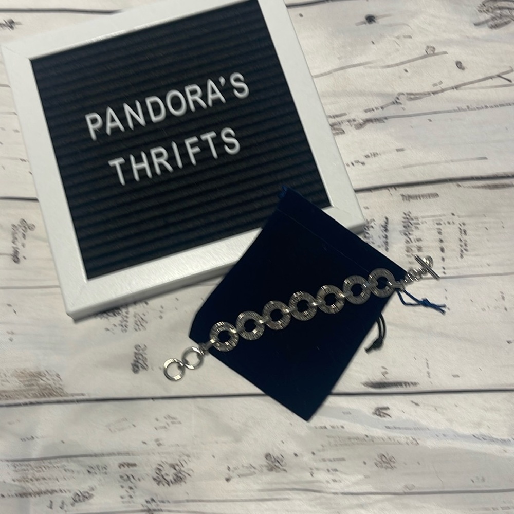 Cookie Lee bracelet Inspirational words Silver toned